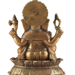 Brass Lotus Ganesha Statue | 12" x 10" x 7" | 7.5 kg | Dull Gold Finish | Sacred Lotus Throne | Temple Grade Art | Jaipurio